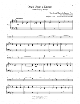 page one of Once Upon A Dream (from Sleeping Beauty) (Cello and Piano)
