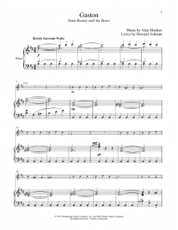 page one of Gaston (from Beauty And The Beast) (Flute and Piano)