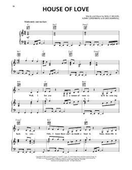 page one of House Of Love (Piano, Vocal & Guitar Chords (Right-Hand Melody))