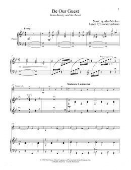 page one of Be Our Guest (from Beauty And The Beast) (Trumpet and Piano)