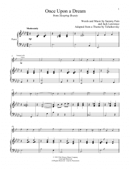 page one of Once Upon A Dream (from Sleeping Beauty) (Trumpet and Piano)