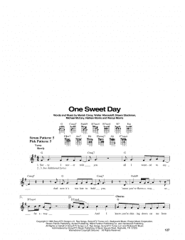 page one of One Sweet Day (Easy Guitar)