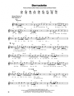 page one of Bernadette (Easy Guitar)
