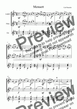 page one of Menuett - Trio (C. Stamitz)
