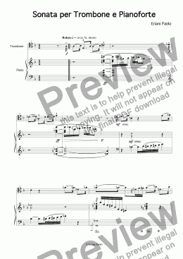 page one of Sonata per trombone e pianoforte