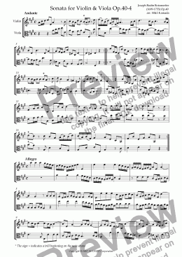 page one of Sonata (Duet) for Violin & Viola Op.40-4