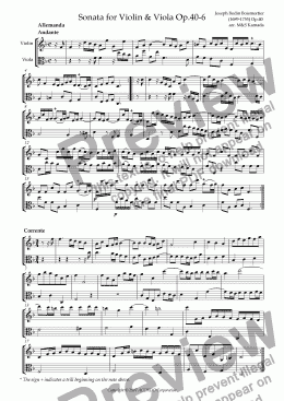 page one of Sonata (Duet) for Violin & Viola Op.40-6