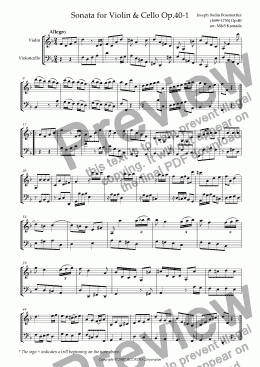 page one of Sonata (Duet) for Violin & Cello Op.40-1
