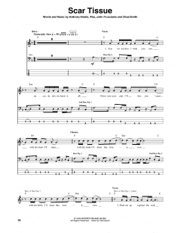 page one of Scar Tissue (Bass Guitar Tab)