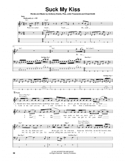 page one of Suck My Kiss (Bass Guitar Tab)