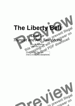 page one of The Liberty Bell. Duet for Trumpet and Alto Saxophone