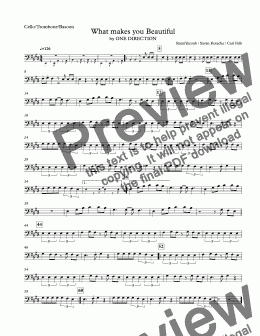 page one of One directios - What makes you beautiful - Bass clef solo
