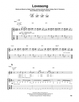 page one of Lovesong (Guitar Tab)