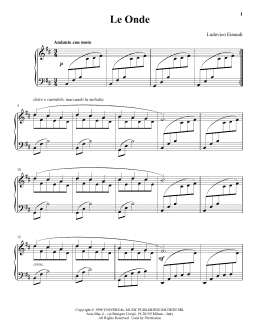 page one of Le Onde (Piano Solo)