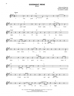 page one of Goodnight, Irene (Lead Sheet / Fake Book)