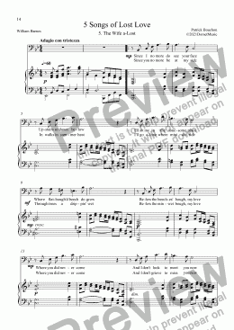 page one of 5 Songs of Lost Love for Baritone and Piano 5. The Wife A-lost