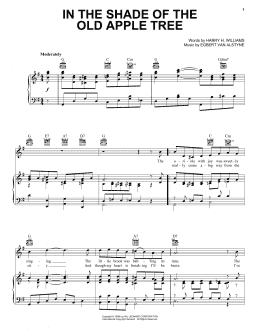 page one of In The Shade Of The Old Apple Tree (Piano, Vocal & Guitar Chords (Right-Hand Melody))