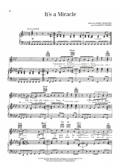 page one of It's A Miracle (Piano, Vocal & Guitar Chords (Right-Hand Melody))