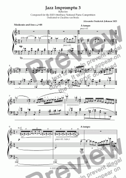 page one of JAZZ IMPROMPTU 3 for piano