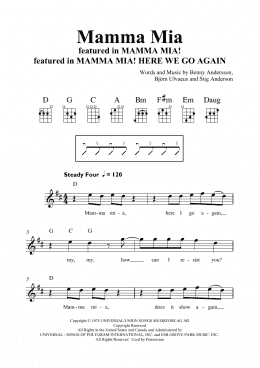 page one of Mamma Mia (Ukulele)