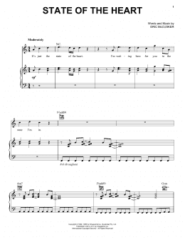 page one of State Of The Heart (Piano, Vocal & Guitar Chords (Right-Hand Melody))