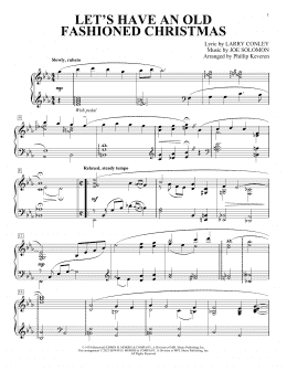 page one of Let's Have An Old Fashioned Christmas (Piano Solo)