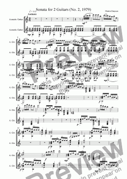 page one of 2 Sonatas for Guitar Duet (1979)