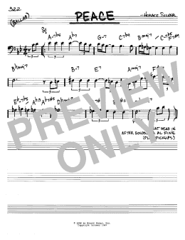 page one of Peace (Real Book – Melody & Chords – Bass Clef Instruments)