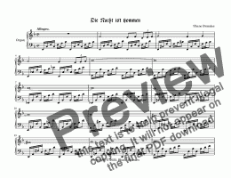 page one of Die Nacht ist kommen - Chorale Prelude