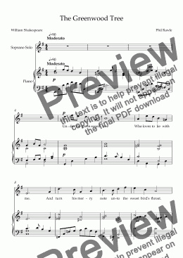 page one of The Greenwood Tree  - Soprano Vocal Solo