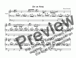 page one of Der am Kreuz- Chorale Prelude