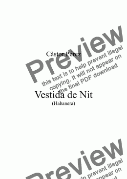 page one of Vestida de Nit (Habanera)