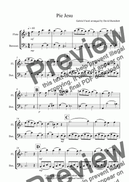 page one of Pie Jesu (from Requiem) for Flute and Bassoon Duet