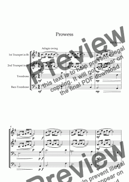 page one of Prowess - Brass Quartet