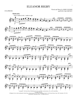 page one of Eleanor Rigby (Xylophone Solo)