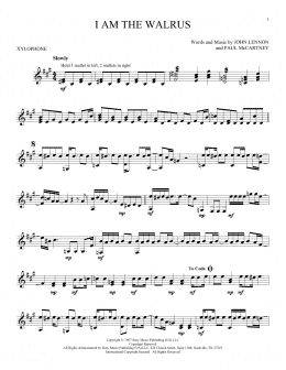 page one of I Am The Walrus (Xylophone Solo)