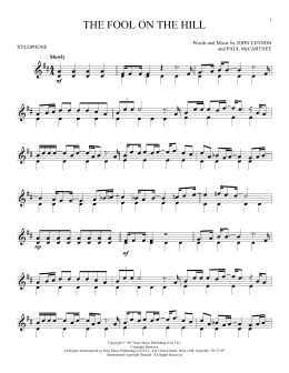 page one of The Fool On The Hill (Xylophone Solo)