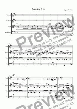page one of Wanting You (String Quartet)