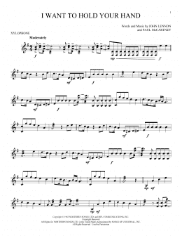 page one of I Want To Hold Your Hand (Xylophone Solo)