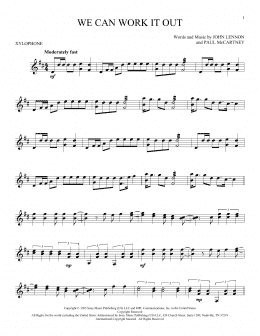 page one of We Can Work It Out (Xylophone Solo)