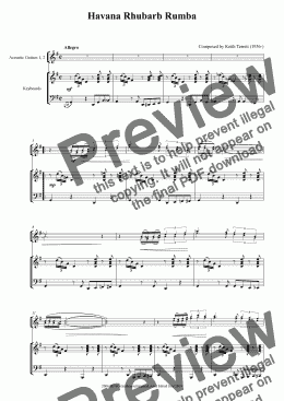 page one of Havana Rhubarb Rumba for two Guitars & Piano