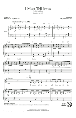 page one of I Must Tell Jesus (SAB Choir)