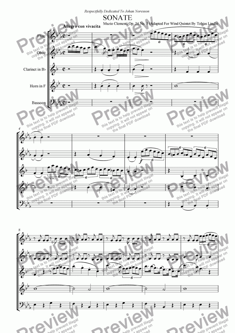 page one of Clementi Sonate