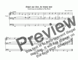 page one of Erhalt uns Herr, bei deinem Wort (VII) - Chorale Prelude