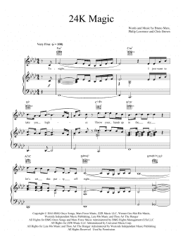 page one of 24K Magic (Piano, Vocal & Guitar Chords (Right-Hand Melody))