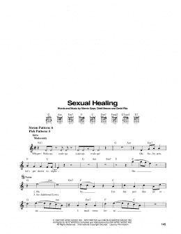 page one of Sexual Healing (Easy Guitar)