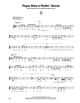 page one of Papa Was A Rollin' Stone (Easy Guitar)