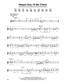 page one of Reach Out I'll Be There (Easy Guitar)