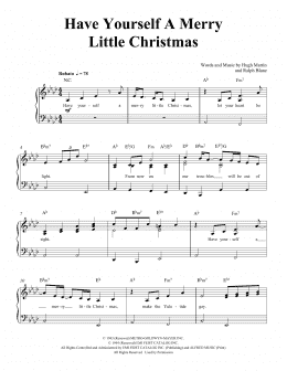page one of Have Yourself A Merry Little Christmas (Easy Piano)