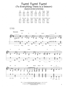page one of Turn! Turn! Turn! (To Everything There Is A Season) (Dulcimer)